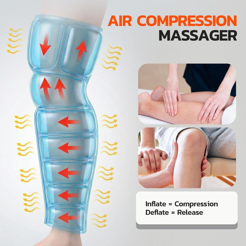 Adjustable Velcro strap on Medamoc calf massager secures a snug fit.