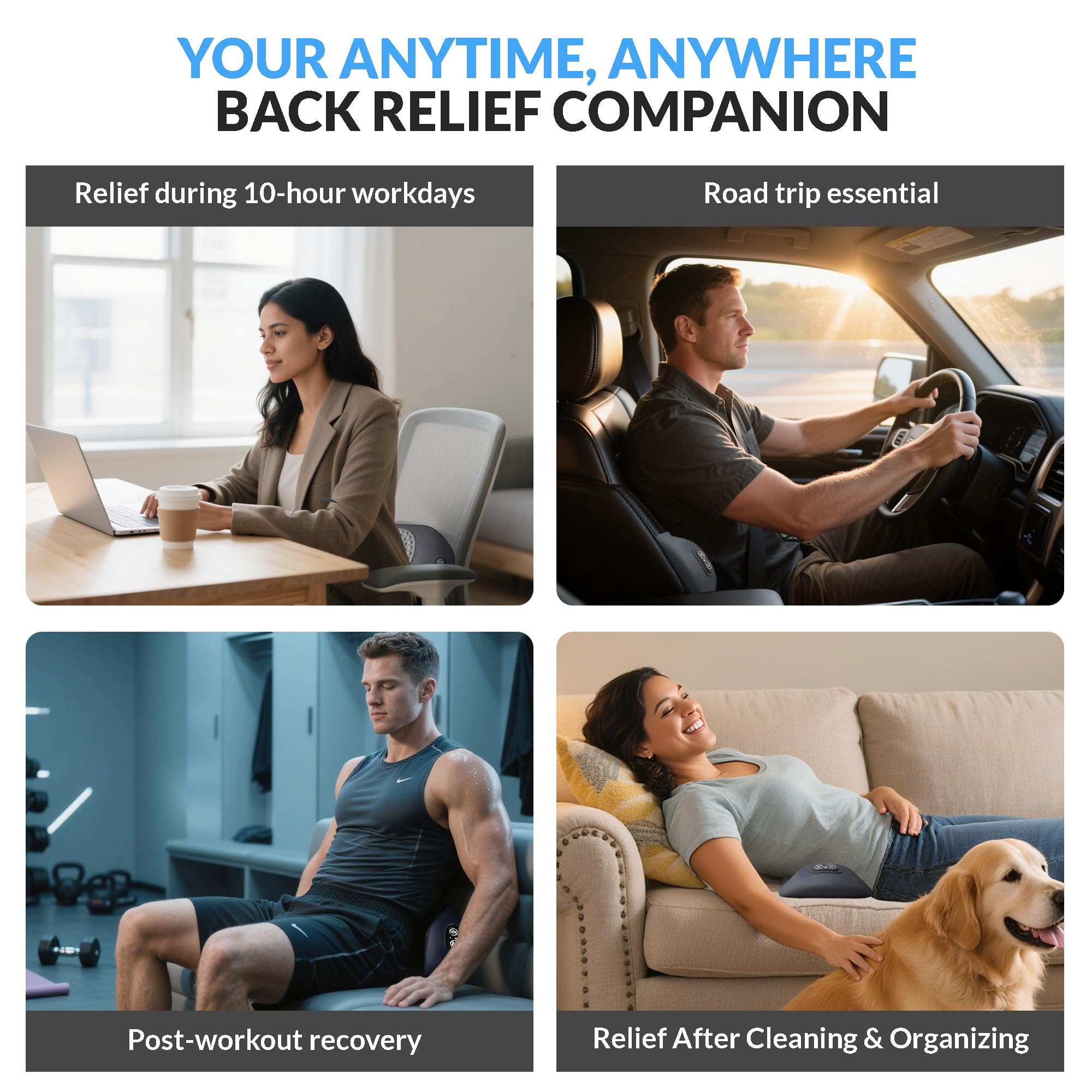 MEDAMOC ergonomic design fits waist contours for relaxed posture.