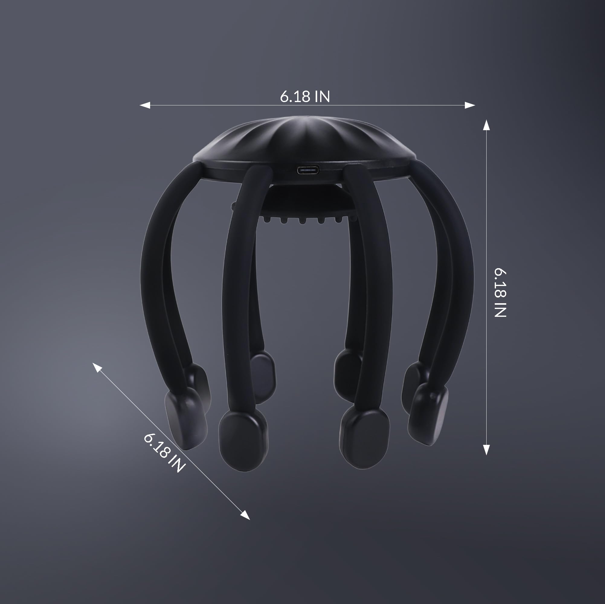 MEDAMOC rechargeable scalp massage device with USB charging for continuous use.