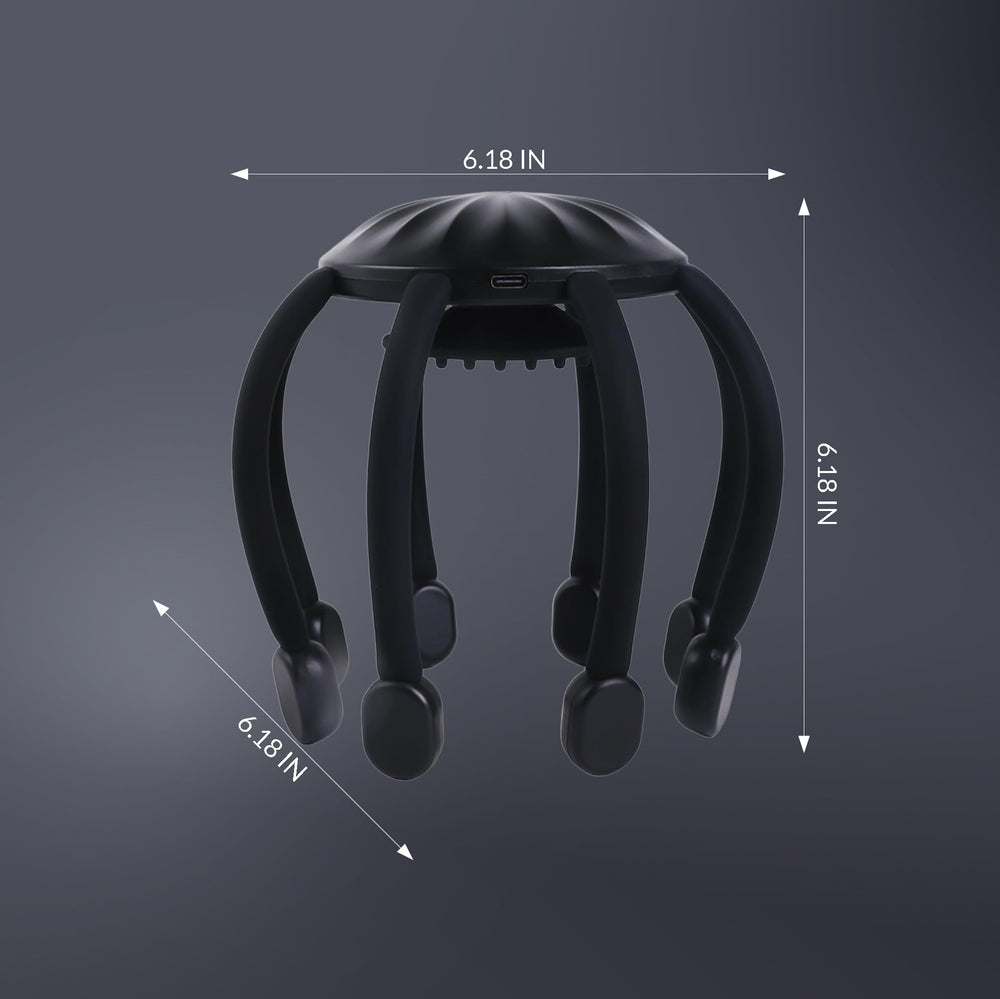 MEDAMOC rechargeable scalp massage device with USB charging for continuous use.