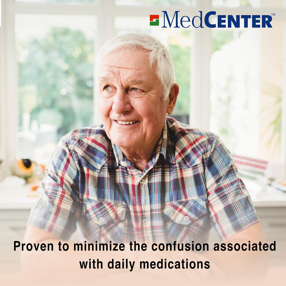 MEDCENTER packaging and instruction shot illustrating simple setup and use.