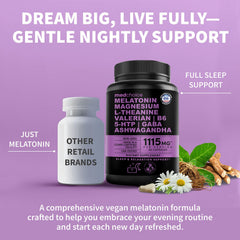 MedChoice 12-in-1 bottle side shows dosage and mg per serving