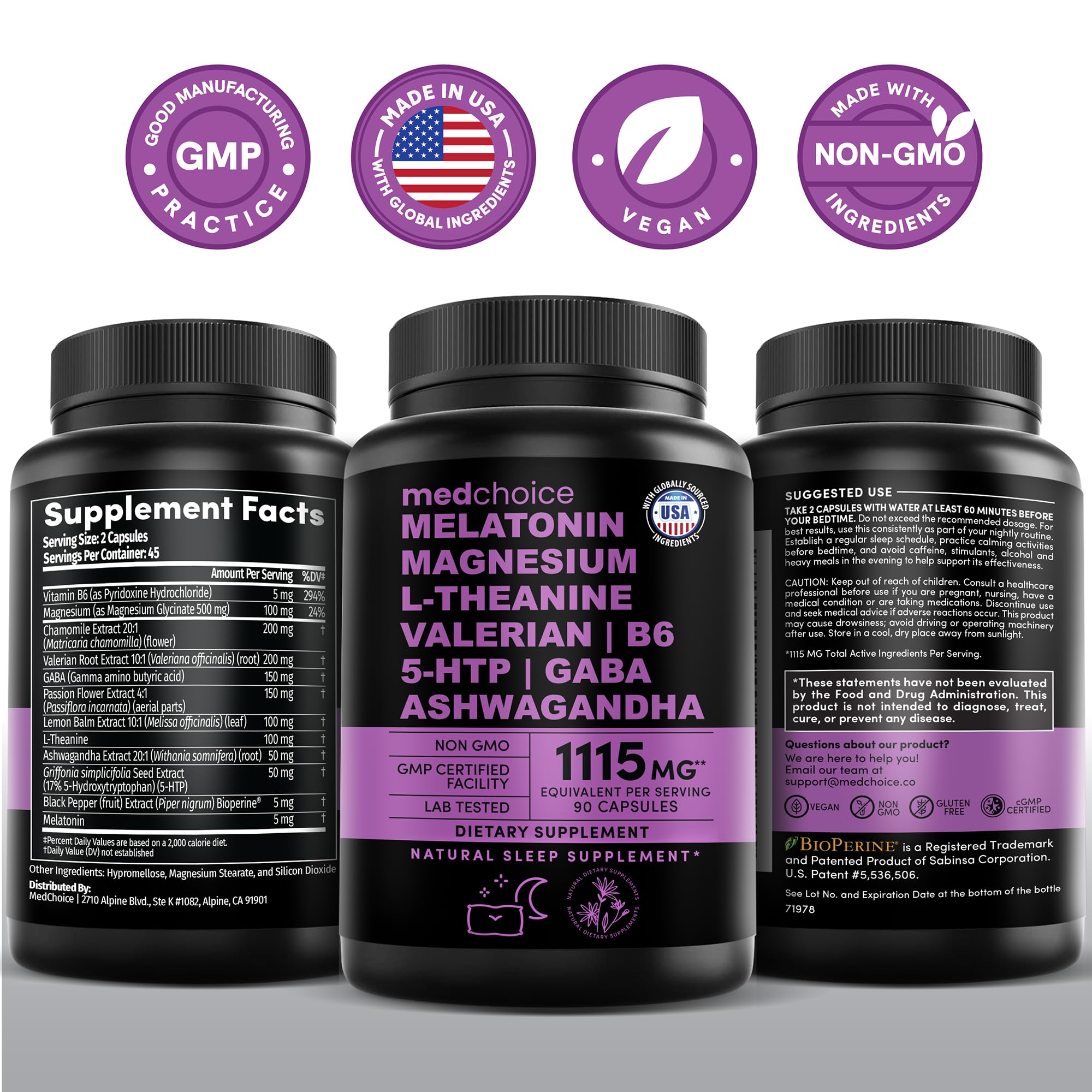 MedChoice lifestyle-friendly sleep support in a compact 90-count package