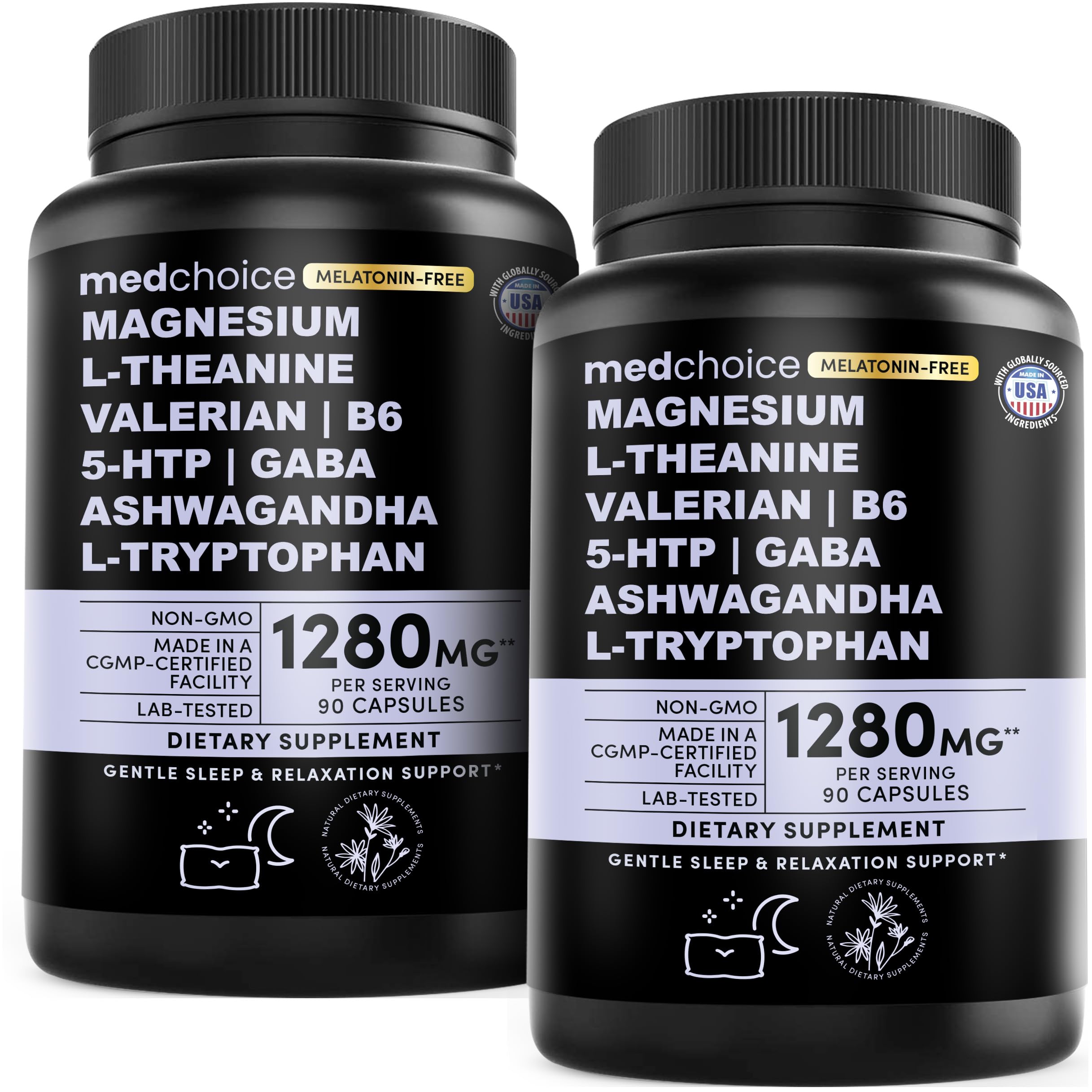 MEDCHOICE 12-in-1 Sleep Support bottle front with melatonin-free formula for calm evenings