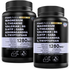 MEDCHOICE 12-in-1 Sleep Support bottle front with melatonin-free formula for calm evenings