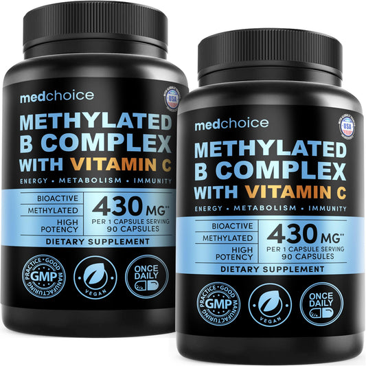MEDCHOICE 9-in-1 B Complex bottle with capsules for daily energy support