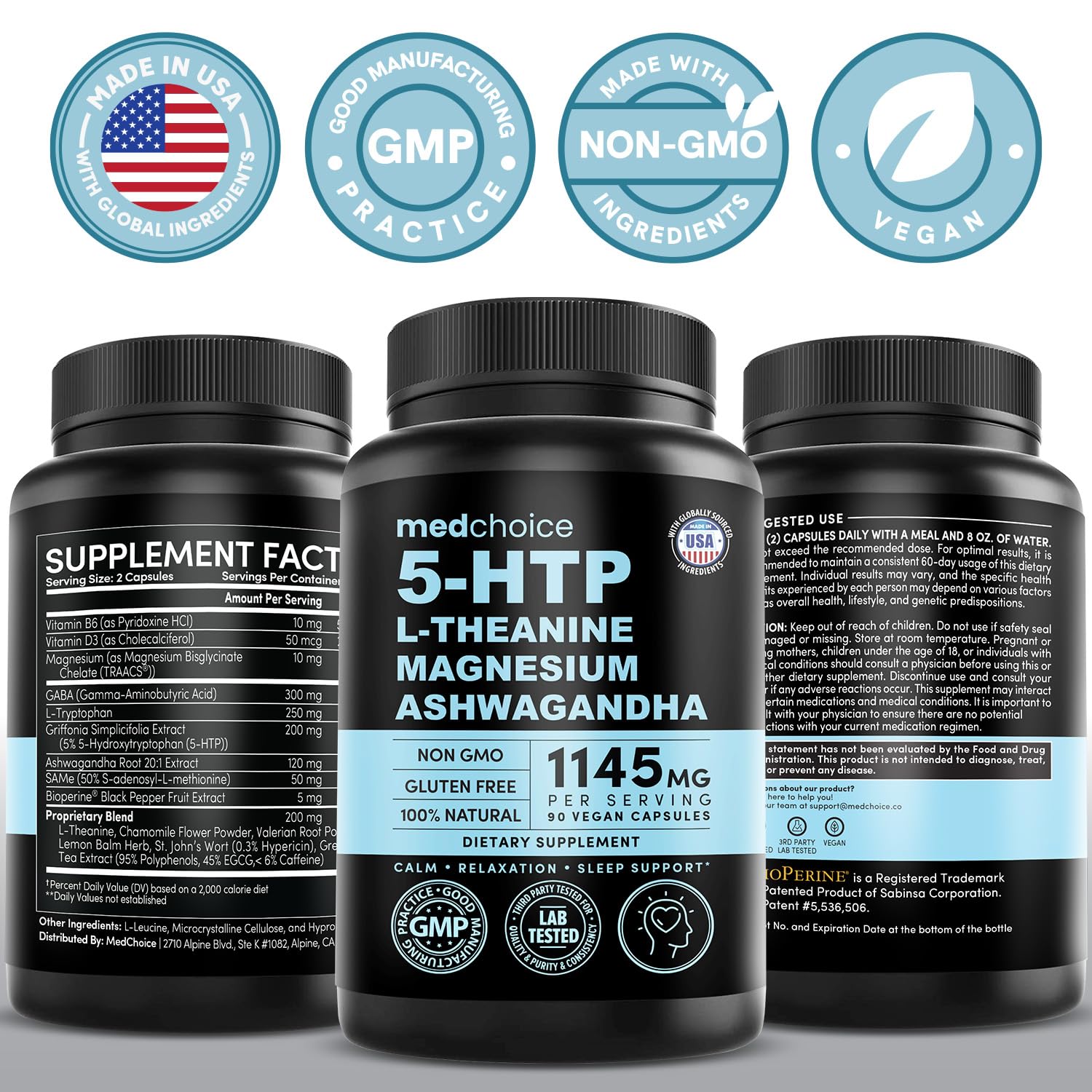 MEDCHOICE L-Tryptophan capsules for relaxed evenings