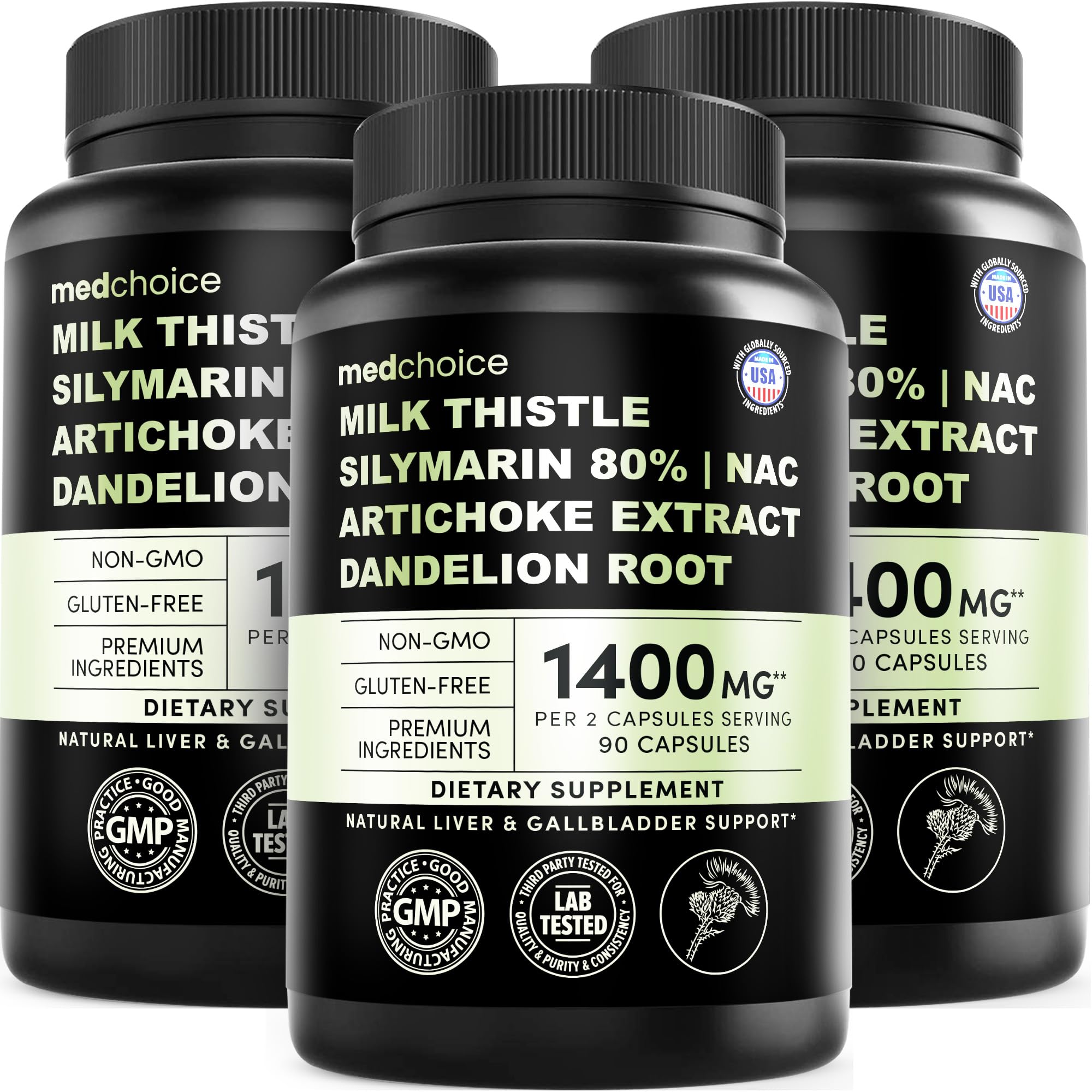 MEDCHOICE milk-thistle bottle for gentle liver support and daily wellness.