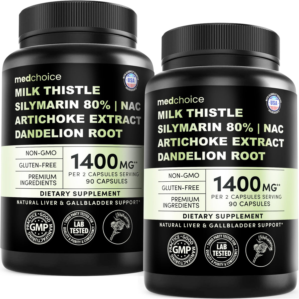 MEDCHOICE Milk Thistle bottle with capsules for daily liver support