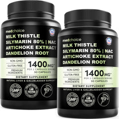 MEDCHOICE Milk Thistle bottle with capsules for daily liver support