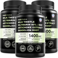 MEDCHOICE milk-thistle bottle for gentle liver support and daily wellness.
