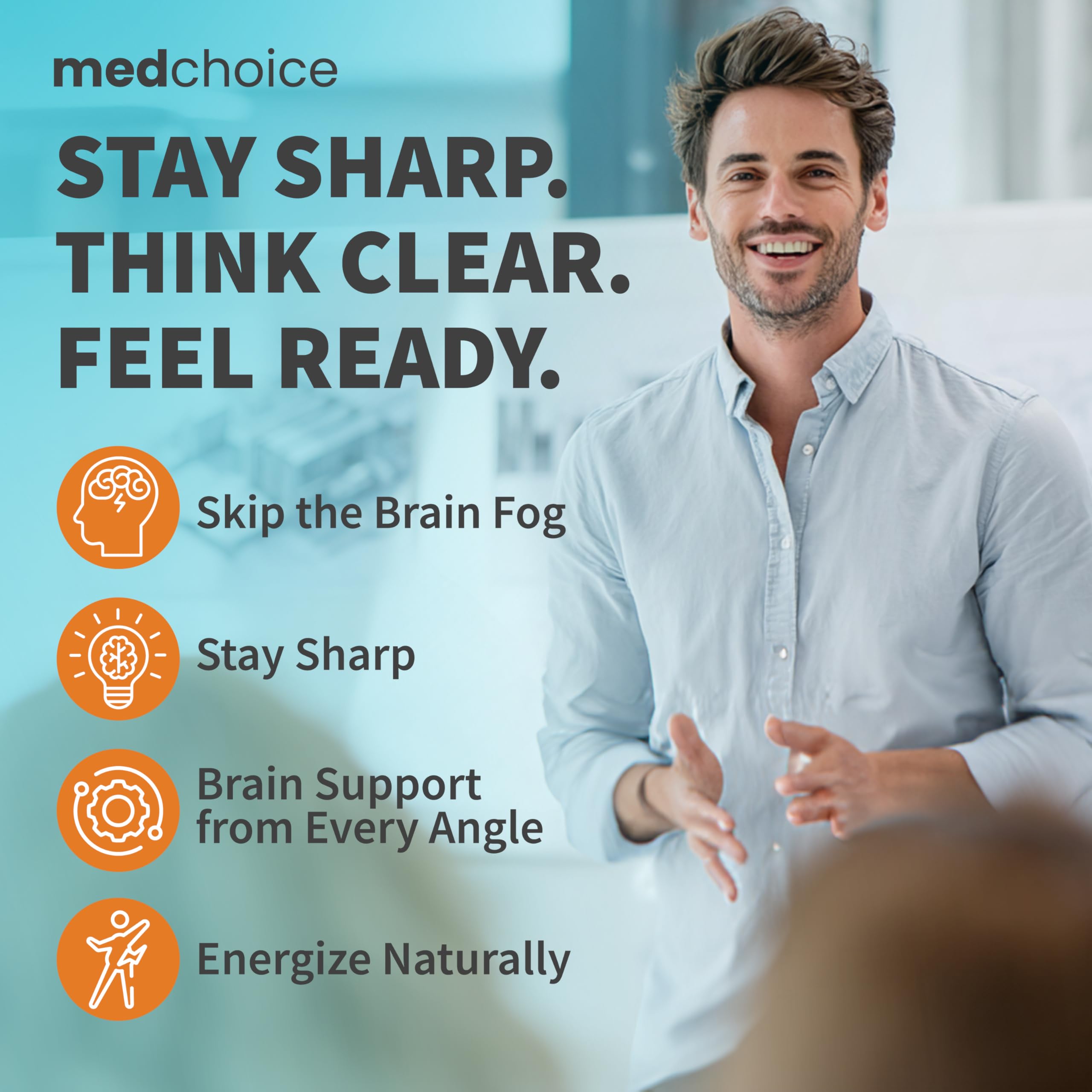 MEDCHOICE nootropic capsules dispense image hints at simple daily use for focus