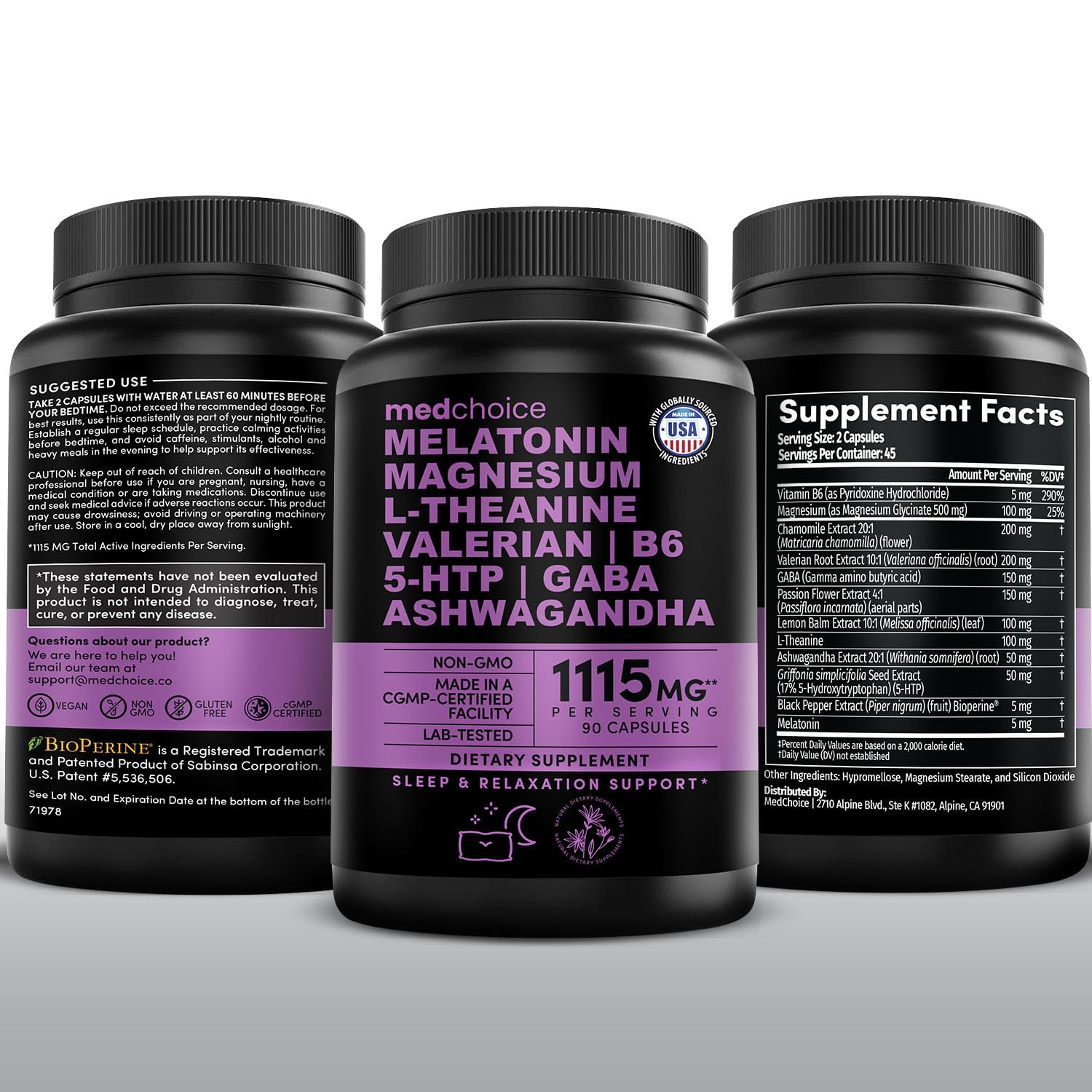 MEDCHOICE packaging front view highlights two-pack bundle and updated mg-per-serving label.