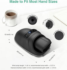 Medcursor hand massager in-use view conveys at-desk comfort.
