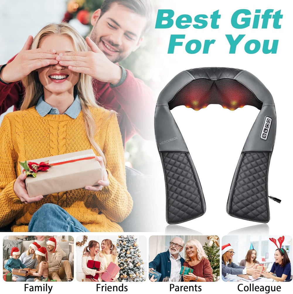 Medcursor Neck Massager car adapter connected for travel relief