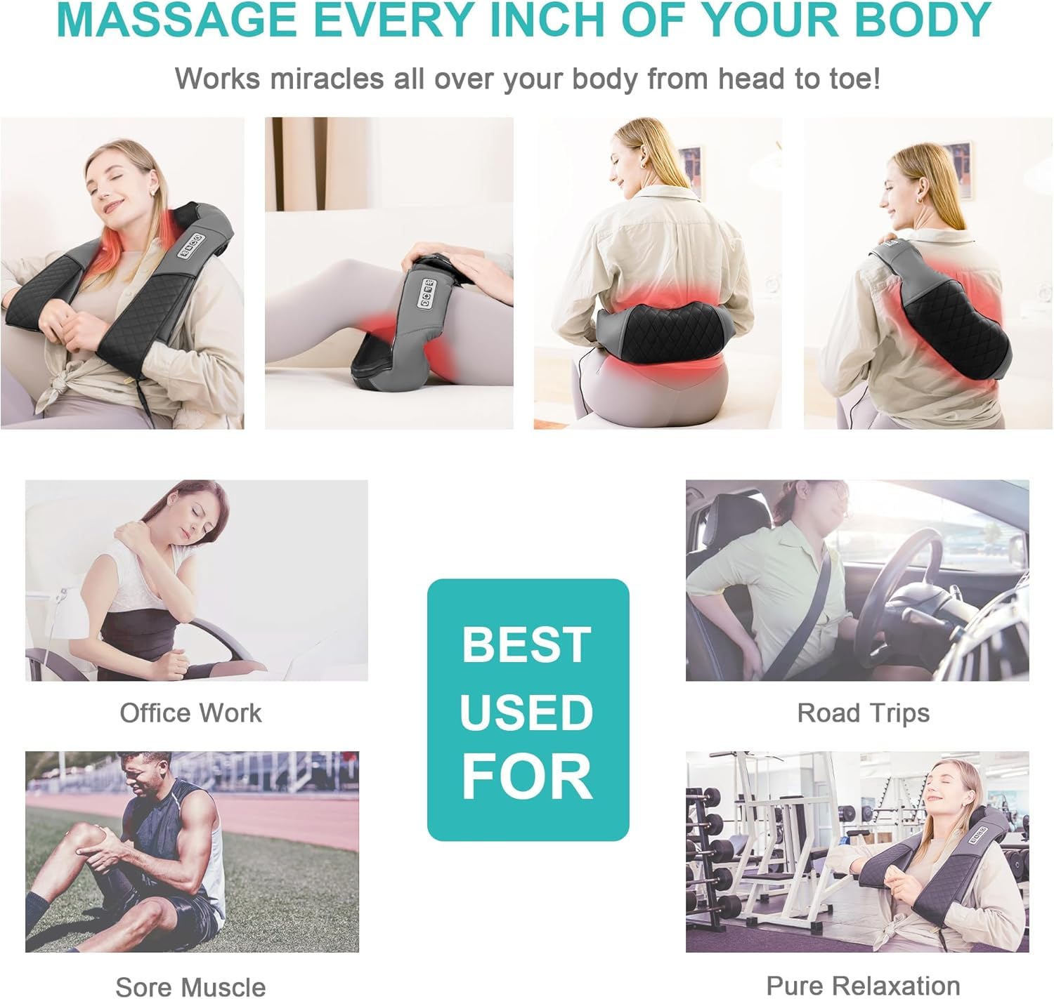 Medcursor Neck Massager in use on a chair, ideal for office breaks