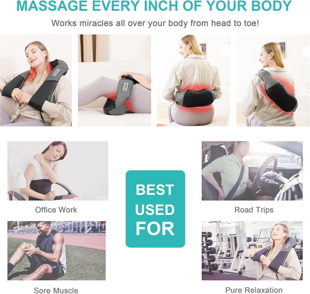Medcursor Neck Massager in use on a chair, ideal for office breaks