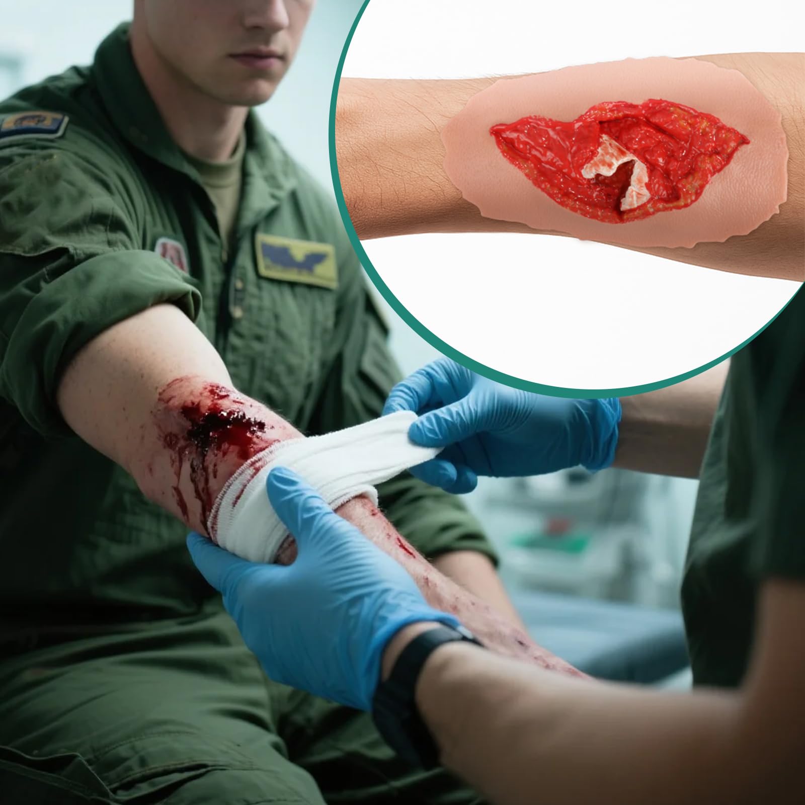 MedEduQuest lifelike wound simulation showing realistic tissue response