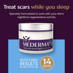 Mederma PM Intensive skin-care routine visual with product and fingertips