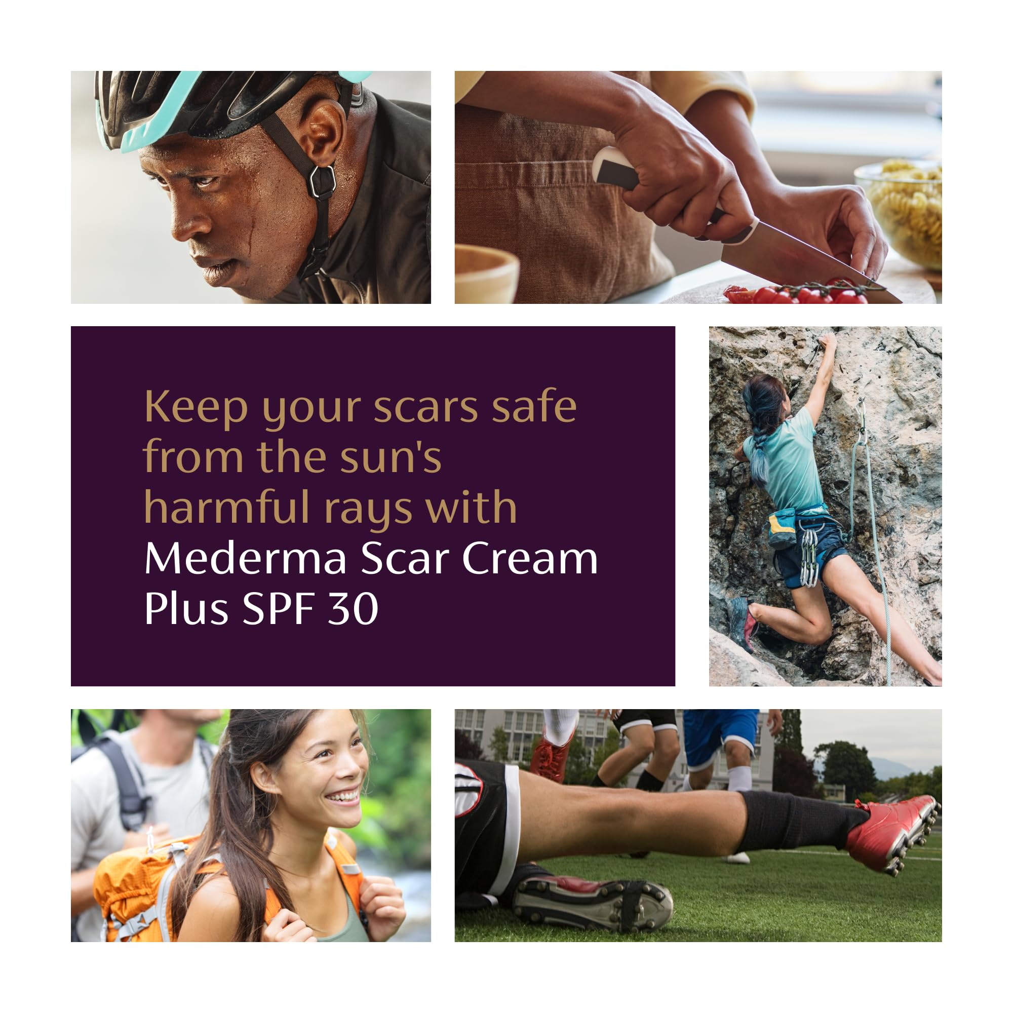 SPF 30 label on Mederma scar cream plus SPF 30