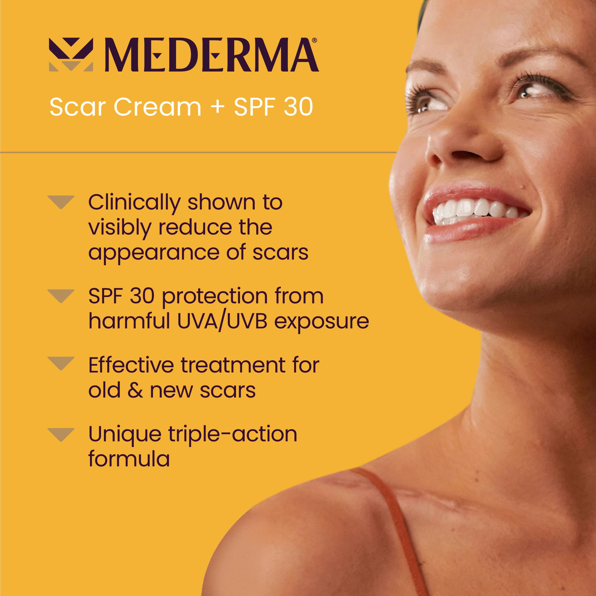 Mederma Scar Cream Plus SPF 30 tube application demonstrates smooth spreading