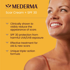 Mederma Scar Cream Plus SPF 30 tube application demonstrates smooth spreading