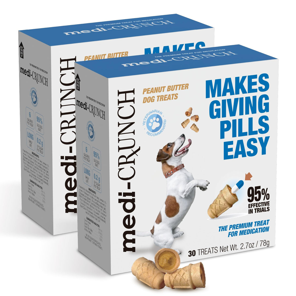 Medi-Crunch peanut-butter-crunchy-shell disguises meds for easier dosing.