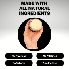 Medical Miracles hemp salve application jar for smooth non-greasy massage
