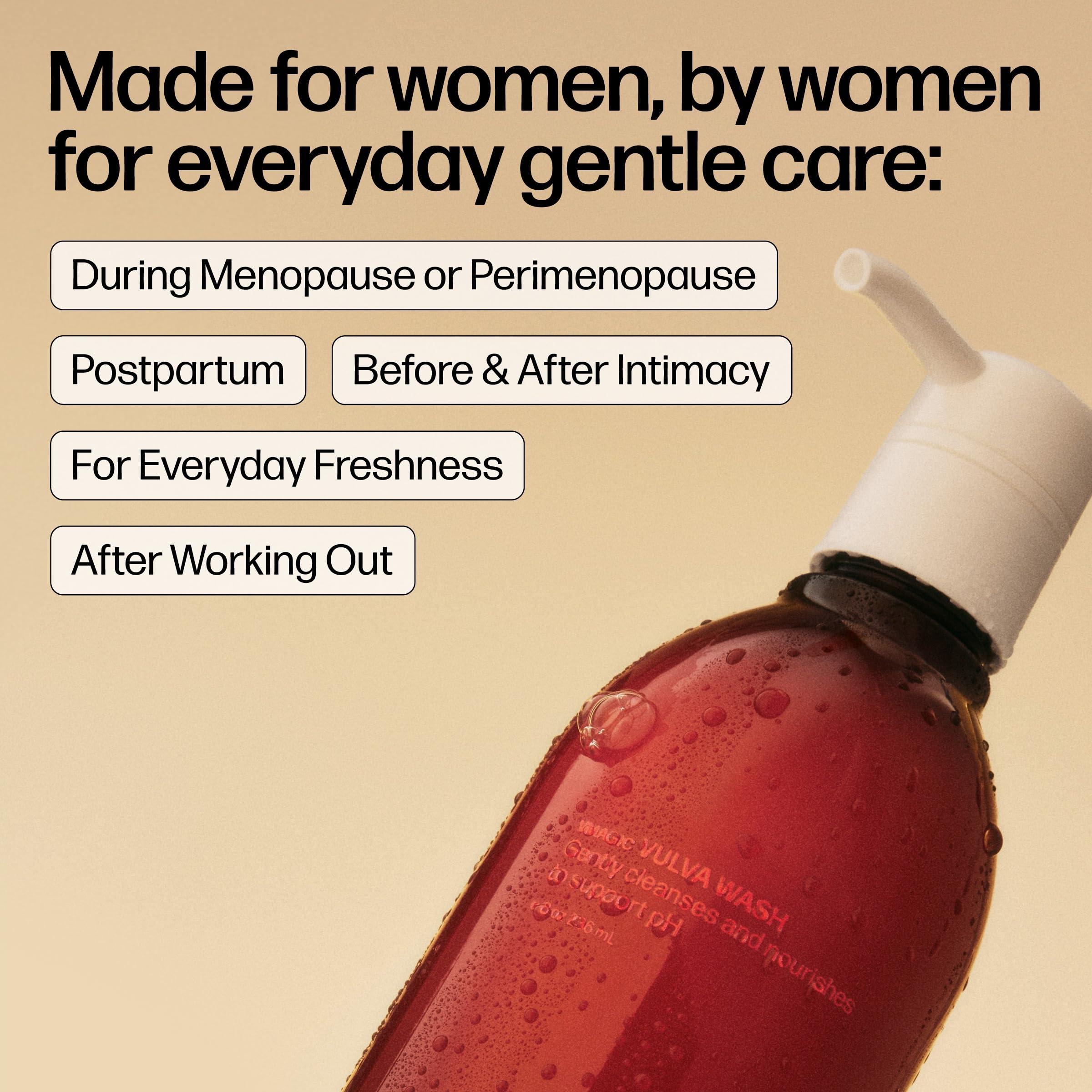 Bottle pour shows residue-free rinse after VMAGIC cleansing