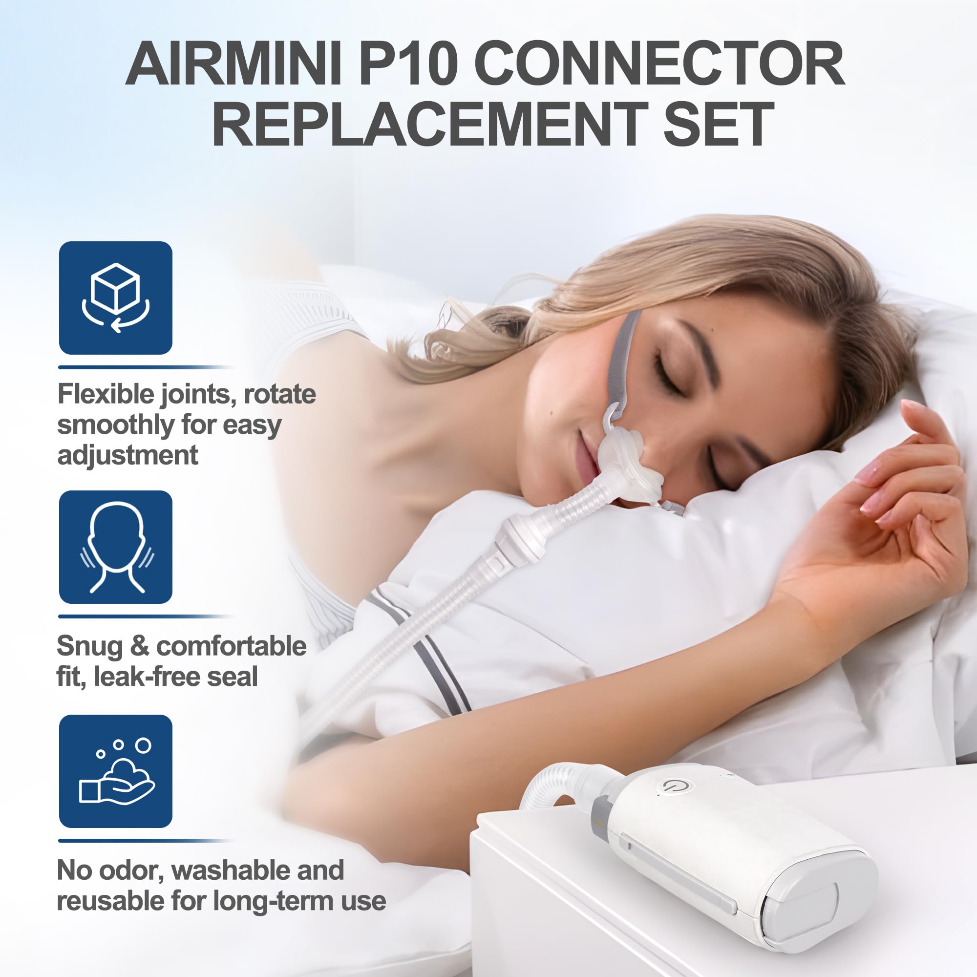 MEDICOLOR long connector tube extends reach for flexible CPAP setups.