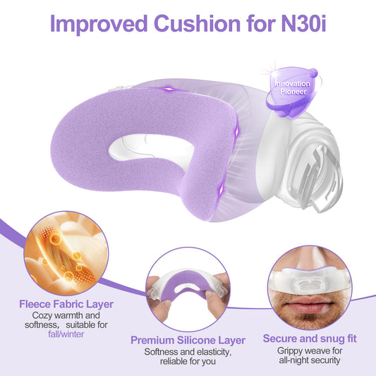 MEDICOLOR soft fleece fabric cushion provides warm, skin-friendly comfort against the face.