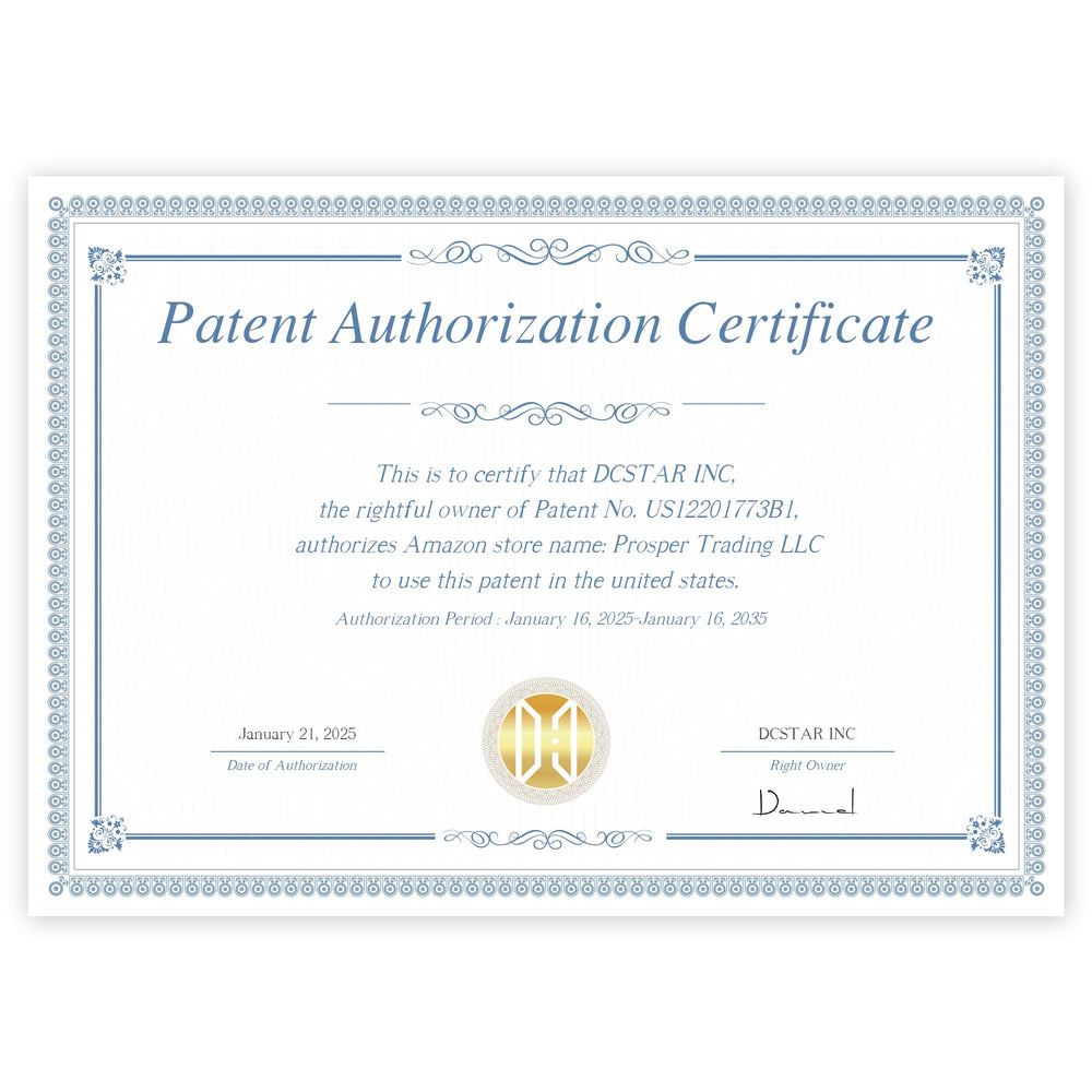 MEDICOLOR cushion with patent badge US-12201773-B1 signals trusted quality.