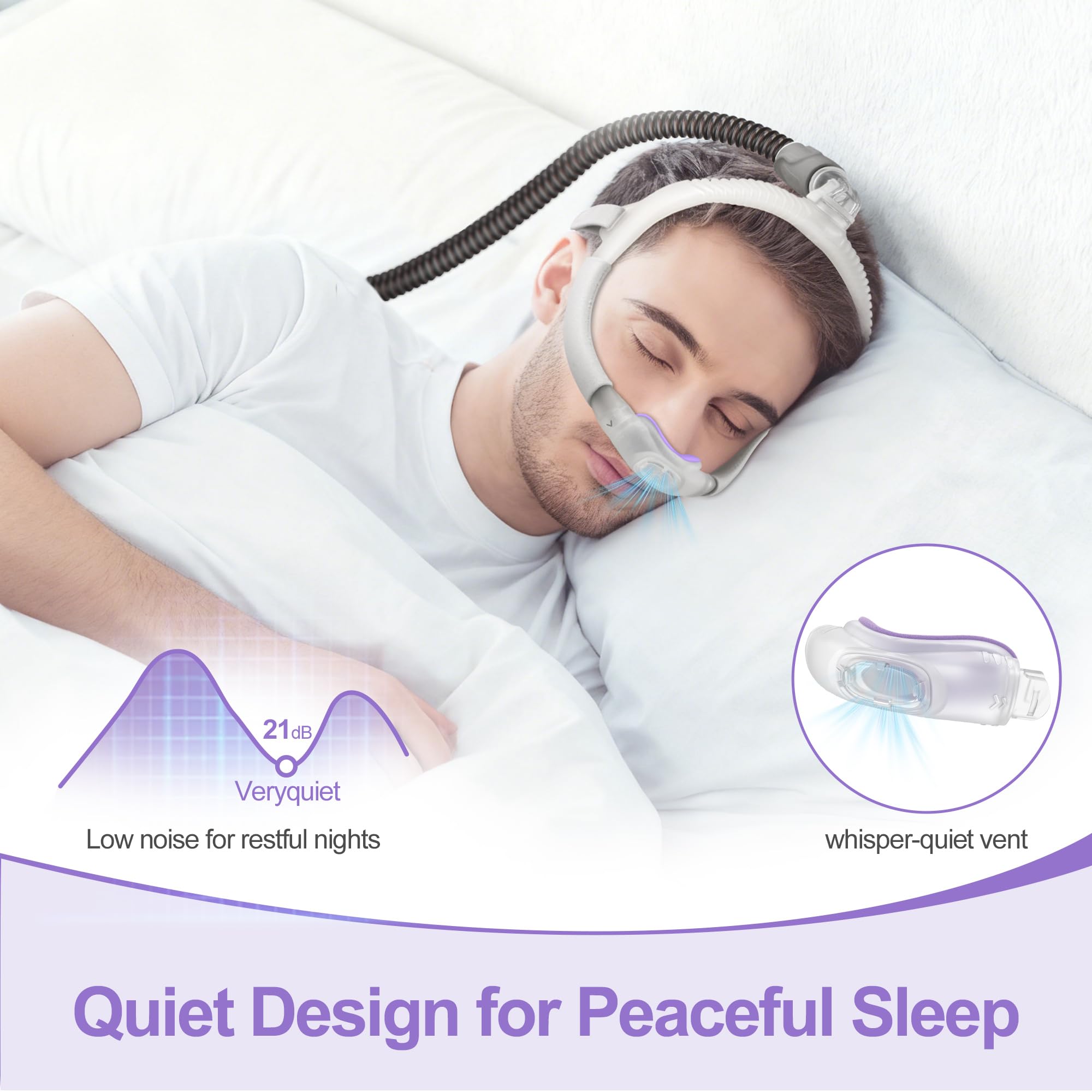 Medicolor WhisperSilent Exhalation vent design reduces noise.