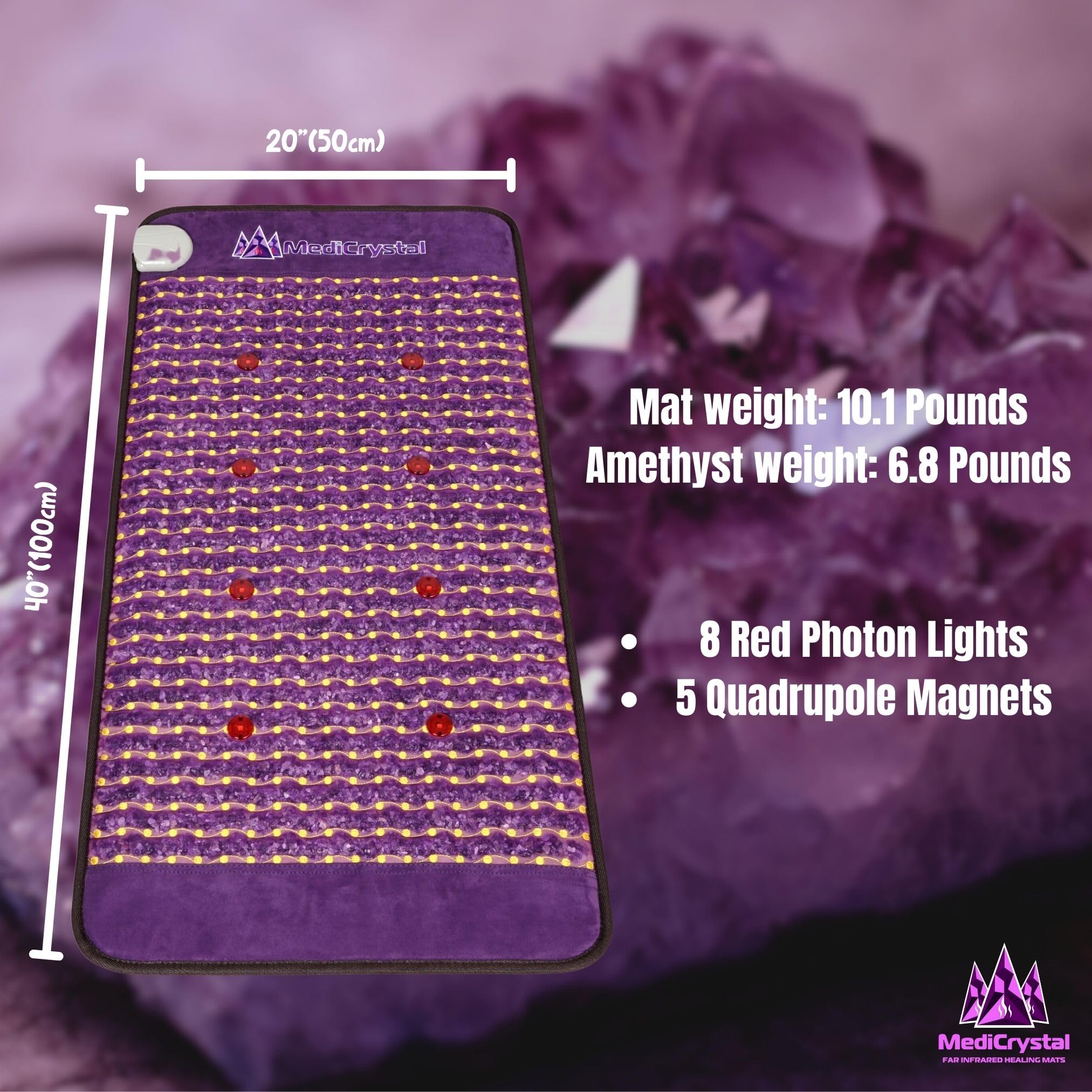MediCrystal amethyst crystal close-up highlighting natural stones for visual luxury.