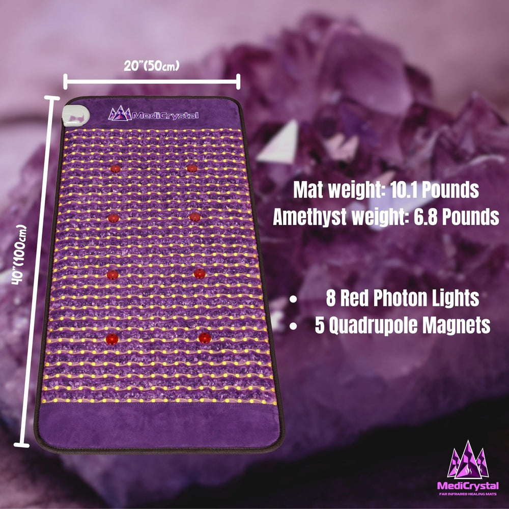 MediCrystal amethyst crystal close-up highlighting natural stones for visual luxury.