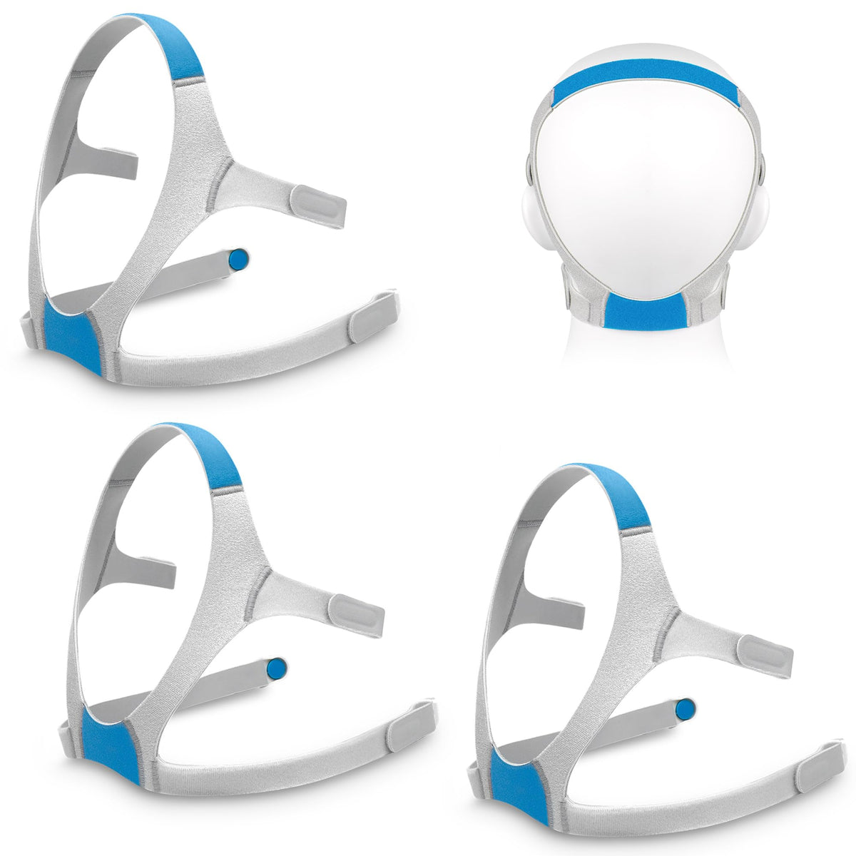 Medihealer 3Pack CPAP headgear for AirFit F20 close-up of soft elastic fabric for all-night comfort.