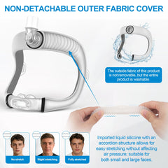 Medihealer accordion-frame adjusts to many face shapes for a secure seal