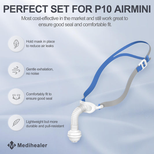 Medihealer AirMini P10 headgear shows adjustable strap for a snug, customized fit.