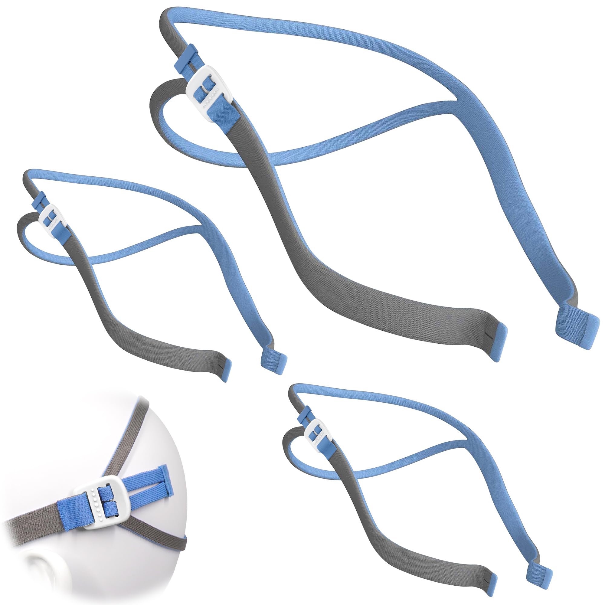 Medihealer CPAP headgear with adjustable buckle for a secure, customizable fit.