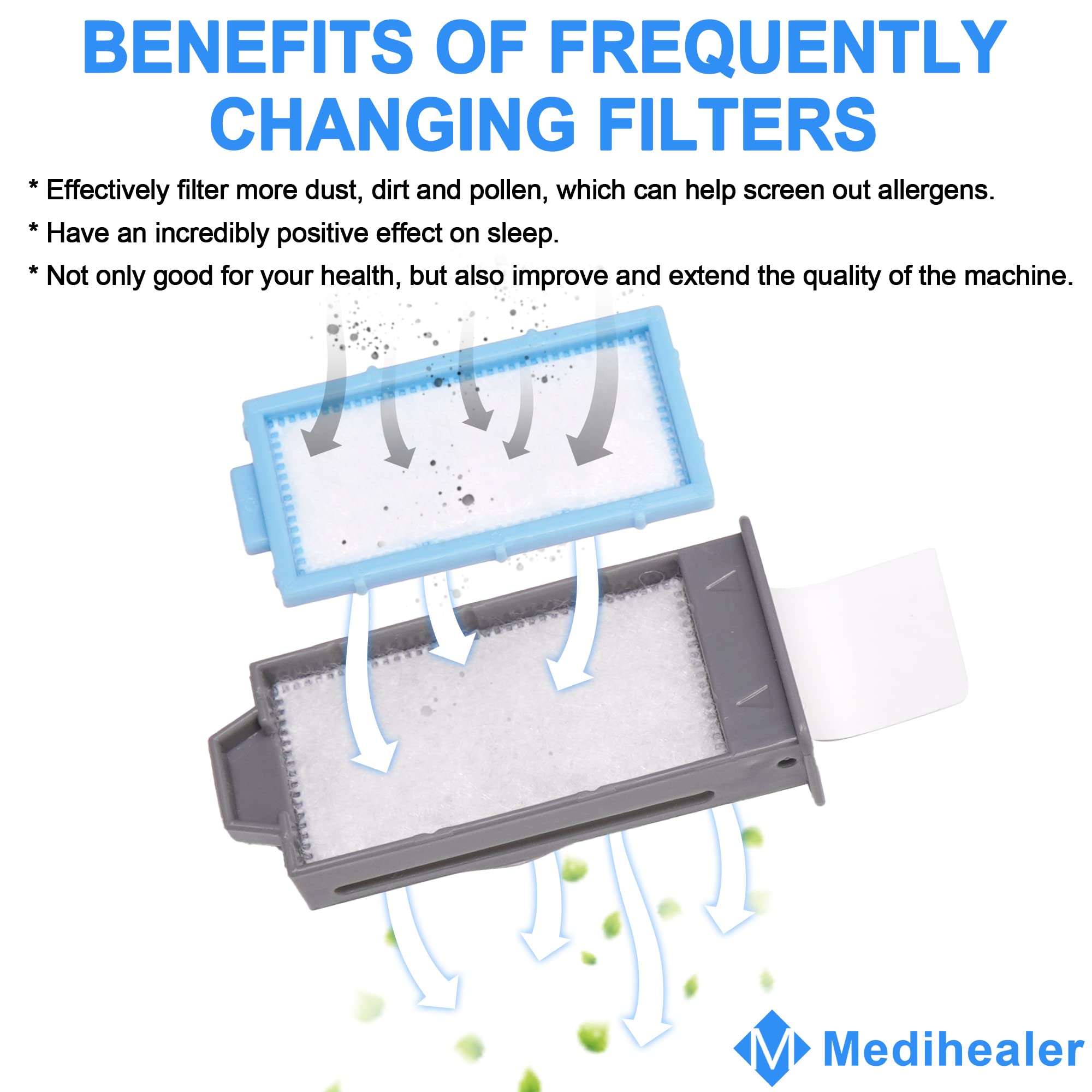Medihealer CPAP filter kit packaging showing assembled filters