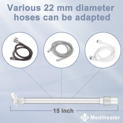 Medihealer elbow assembly for AirFit F40 enables 360-degree swivel