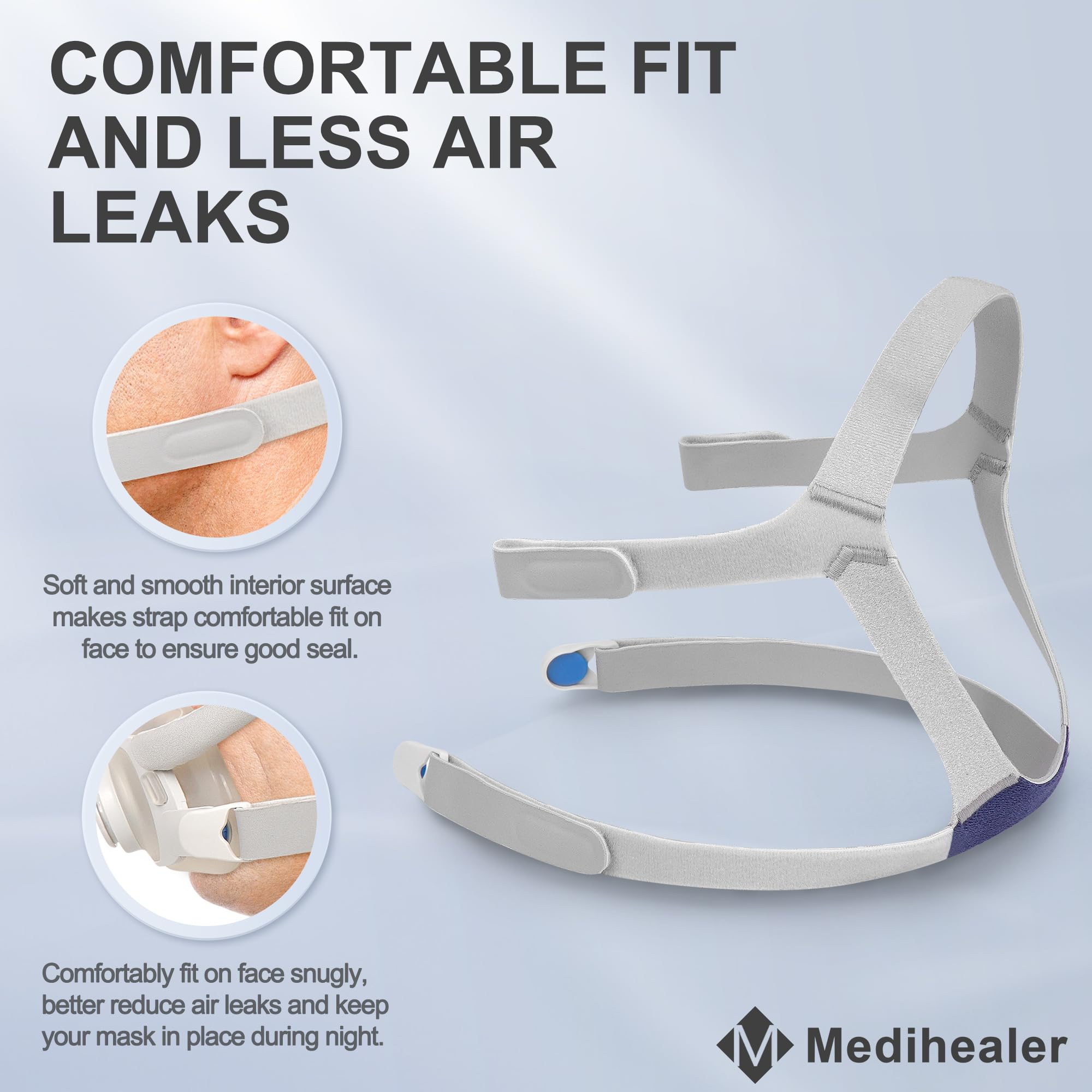 Medihealer F40 headgear is durable and washable for long-term use.