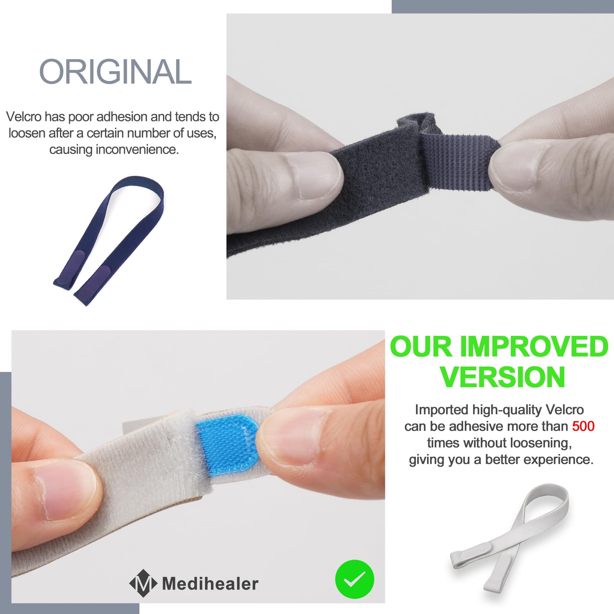Medihealer head strap Velcro delivers durable adhesion for FX compatibility.