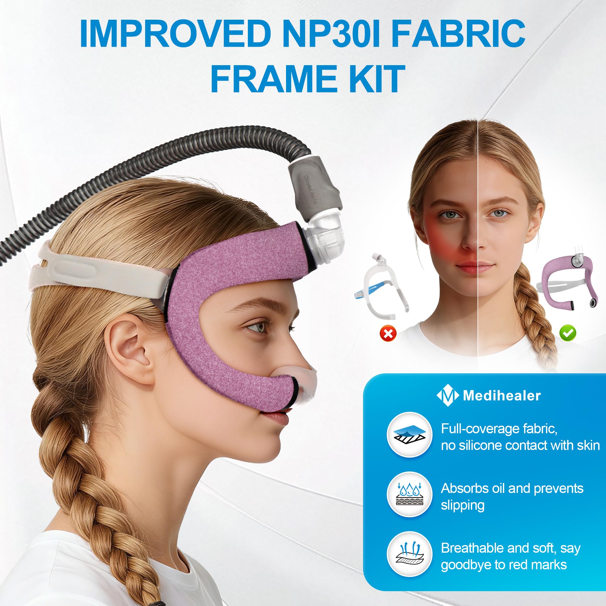 Medihealer N30i headgear soft band ensures comfortable, secure wear.