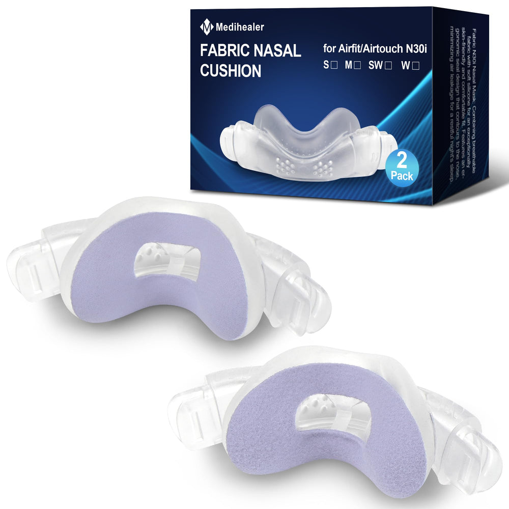 Medihealer N30i nasal cushion in soft fabric for all-season comfort.
