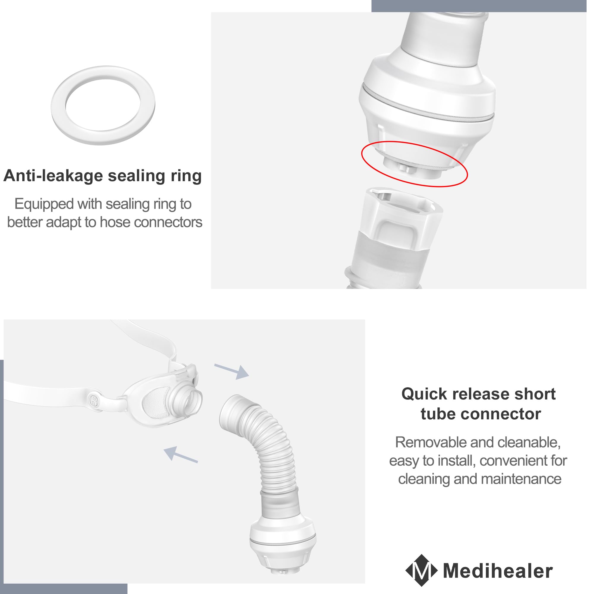 Medihealer P10 headgear buckle demonstrates upgraded strap for secure hold.