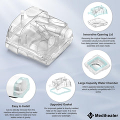 Medihealer side buckles secure the chamber for stable, tool-free installation.