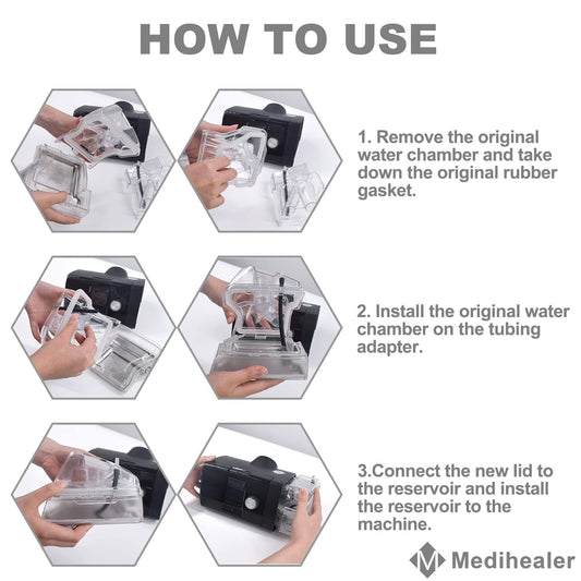 Medihealer tubing adapter for AirCurve 10 series ensures snug hose fit