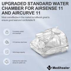 Medihealer water chamber with 340ml capacity supports longer runs between fills.