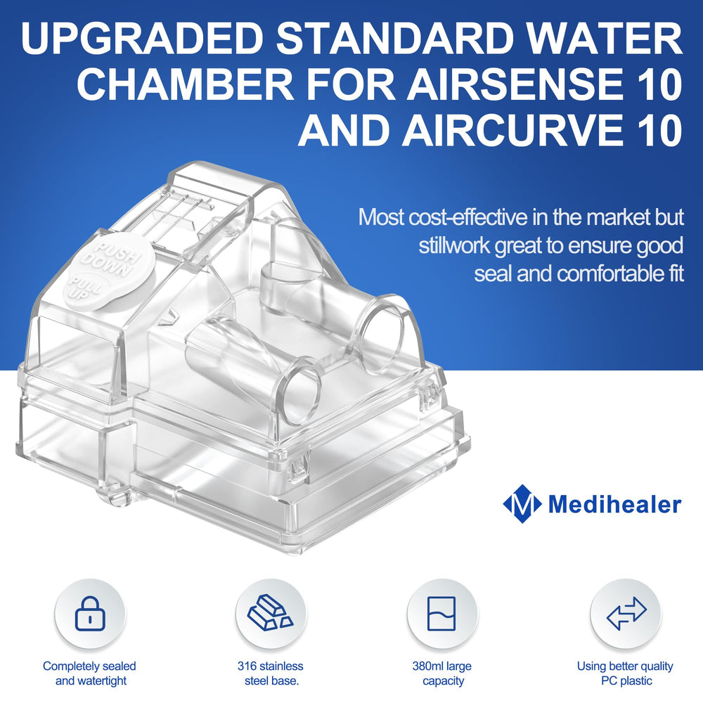 Medihealer water chamber top-fill hole facilitates quick, spill-free filling